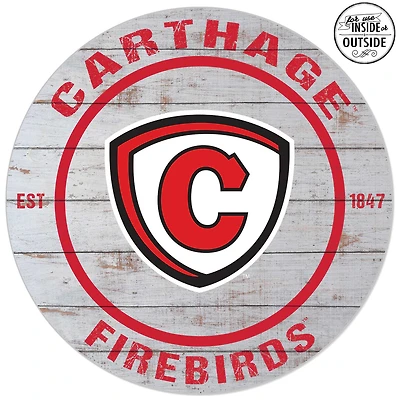 Carthage Firebirds 20'' Indoor/Outdoor Weathered Circle Sign