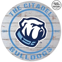Citadel Bulldogs 20'' Indoor/Outdoor Weathered Circle Sign