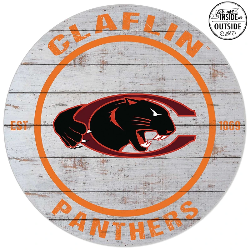Claflin Panthers 20'' Indoor/Outdoor Weathered Circle Sign