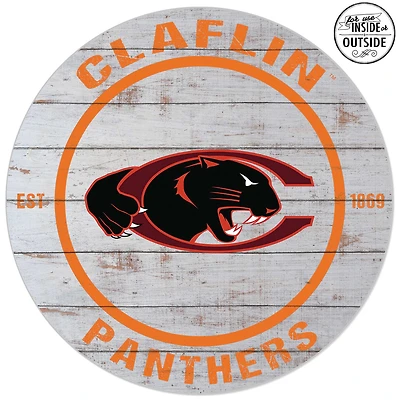 Claflin Panthers 20'' Indoor/Outdoor Weathered Circle Sign