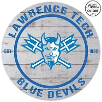 Lawrence Technological University Blue Devils 20'' Indoor/Outdoor Weathered Circle Sign