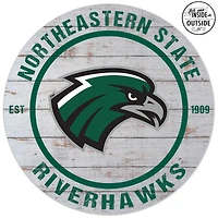 Northeastern State Riverhawks 20'' Indoor/Outdoor Weathered Circle Sign