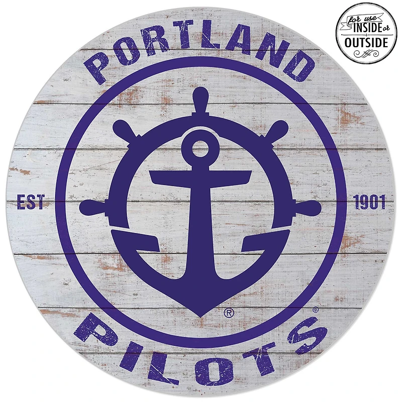 Portland Pilots 20'' Indoor/Outdoor Weathered Circle Sign