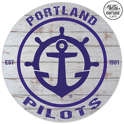 Portland Pilots 20'' Indoor/Outdoor Weathered Circle Sign