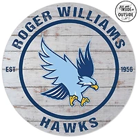 RWU Hawks 20'' Indoor/Outdoor Weathered Circle Sign