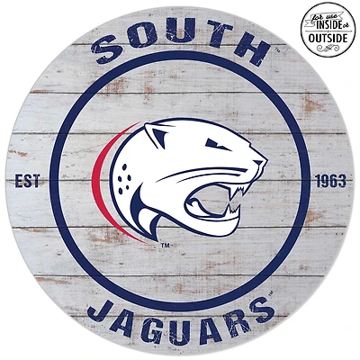 South Alabama Jaguars 20'' Indoor/Outdoor Weathered Circle Sign