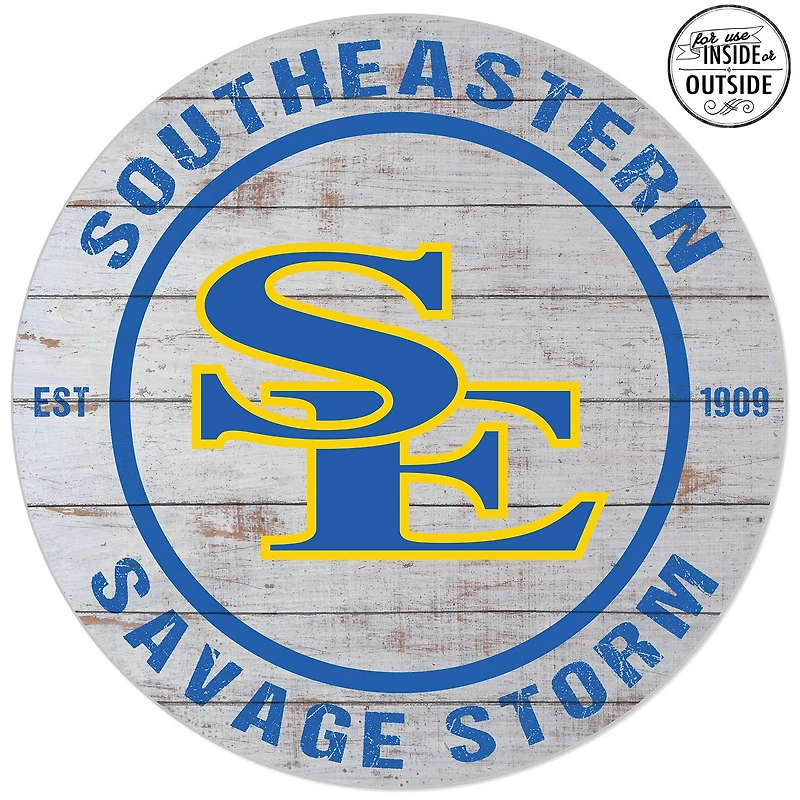 Southeastern Oklahoma State Savage Storm 20'' Indoor/Outdoor Weathered Circle Sign