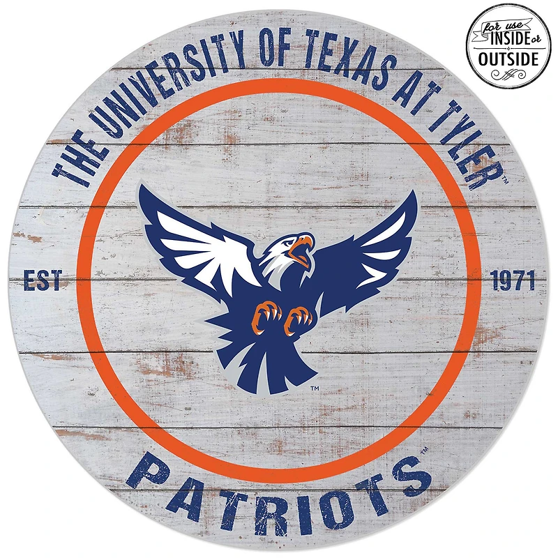 Texas Tyler Patriots 20'' Indoor/Outdoor Weathered Circle Sign