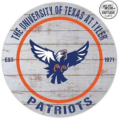 Texas Tyler Patriots 20'' Indoor/Outdoor Weathered Circle Sign