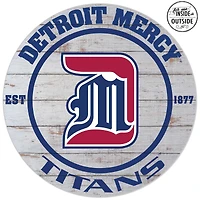 Detroit Mercy Titans 20'' Indoor/Outdoor Weathered Circle Sign