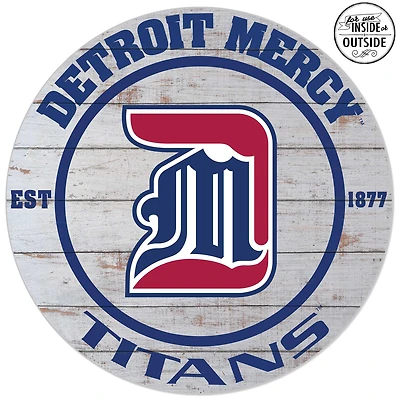 Detroit Mercy Titans 20'' Indoor/Outdoor Weathered Circle Sign
