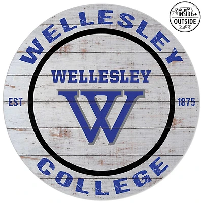 Wellesley Blue 20'' Indoor/Outdoor Weathered Circle Sign