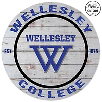 Wellesley Blue 20'' Indoor/Outdoor Weathered Circle Sign