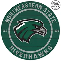 Northeastern State Riverhawks 20'' x 20'' Indoor/Outdoor Weathered Circle Sign