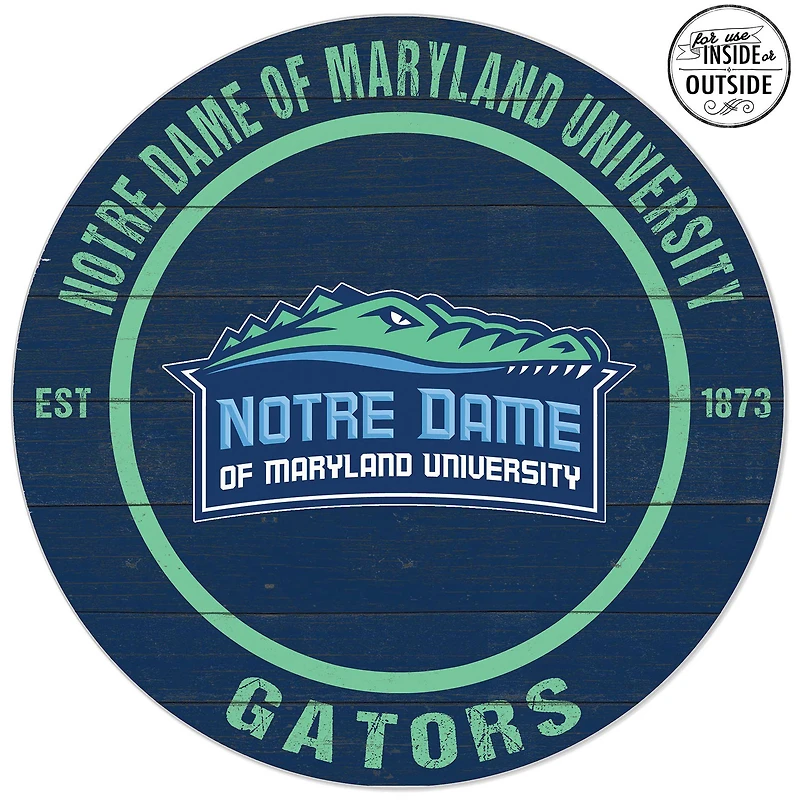 Notre Dame of Maryland Gators 20'' x 20'' Indoor/Outdoor Weathered Circle Sign