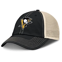 Men's Fanatics Black/Natural Pittsburgh Penguins Rival Trucker Adjustable Hat
