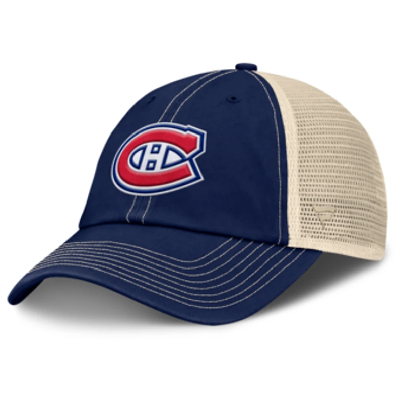 Men's Fanatics Navy/Natural Montreal Canadiens Rival Trucker Adjustable Hat