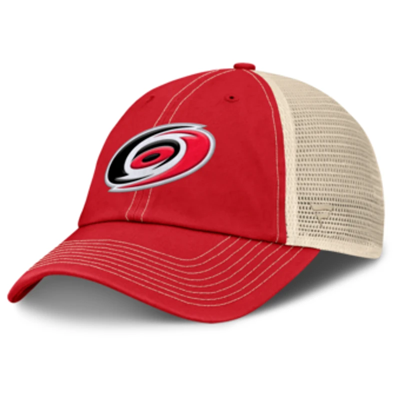 Men's Fanatics Red/Natural Carolina Hurricanes Rival Trucker Adjustable Hat