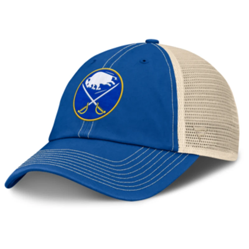 Men's Fanatics Royal/Natural Buffalo Sabres Rival Trucker Adjustable Hat