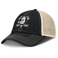 Men's Fanatics Black/Natural Anaheim Ducks Rival Trucker Adjustable Hat