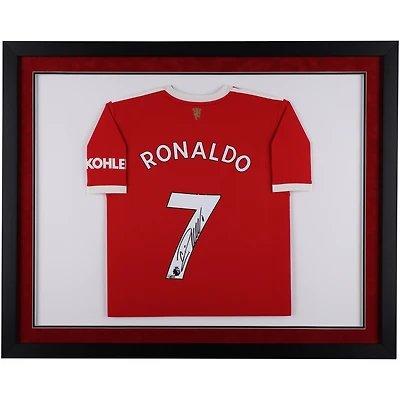 Cristiano Ronaldo Manchester United Autographed Framed Adidas 2021 Red Jersey