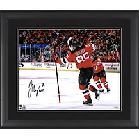 Jack Hughes New Jersey Devils Autographed Framed 16" x 20" First NHL Goal Celebration Photograph