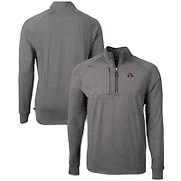 Men's Cutter & Buck  Heather Black ECU Pirates Big & Tall Adapt Eco Knit Quarter-Zip Pullover Top