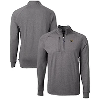 Men's Cutter & Buck  Heather Black Southern Miss Golden Eagles Big & Tall Adapt Eco Knit Quarter-Zip Pullover Top