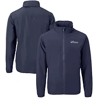 Men's Cutter & Buck  Navy Pennsylvania Quakers Big & Tall Charter Eco Knit Recycled Full-Zip Jacket