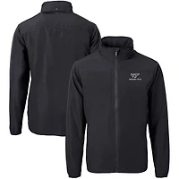 Men's Cutter & Buck  Black Virginia Tech Hokies Big & Tall Charter Eco Knit Recycled Full-Zip Jacket