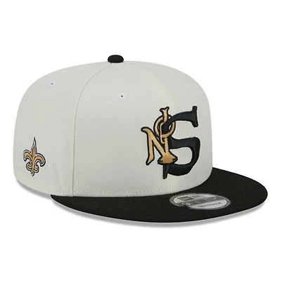 Men's New Era Cream/Black New Orleans Saints City Originals 9FIFTY Snapback Hat