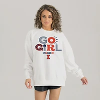 Women's Gameday Couture White Illinois Fighting Illini PoweredBy Go Girl Premium Pullover Sweatshirt