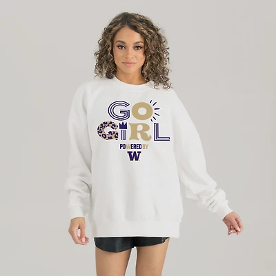 Women's Gameday Couture White Washington Huskies PoweredBy Go Girl Premium Pullover Sweatshirt