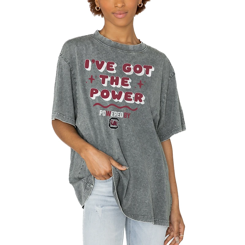 Women's Gameday Couture Gray South Carolina Gamecocks PoweredBy Got the Power Oversized T-Shirt