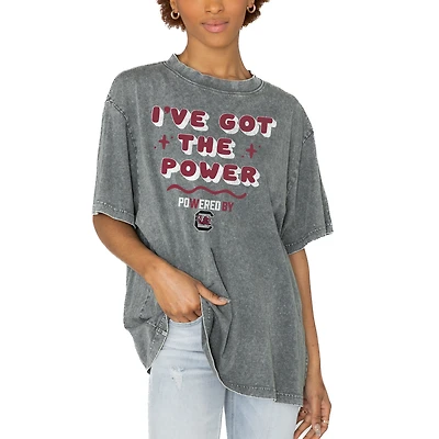 Women's Gameday Couture Gray South Carolina Gamecocks PoweredBy Got the Power Oversized T-Shirt