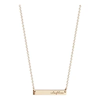Women's Kyle Cavan  Gold Claflin Panthers Horizontal Bar Necklace