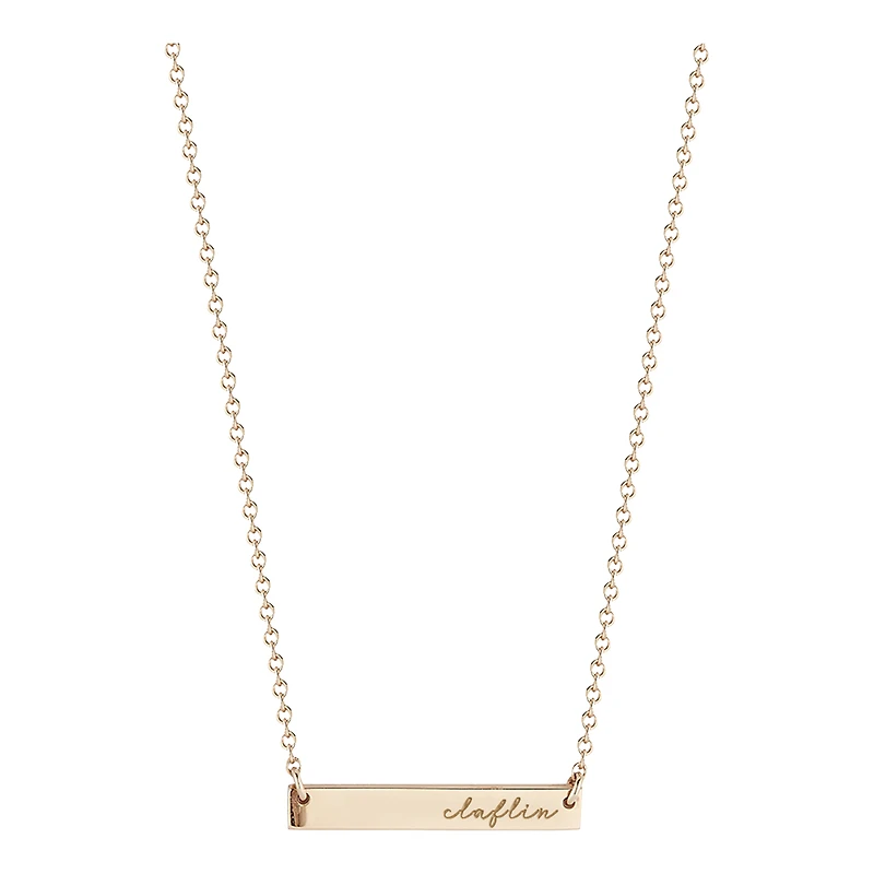 Women's Kyle Cavan  Gold Claflin Panthers Horizontal Bar Necklace