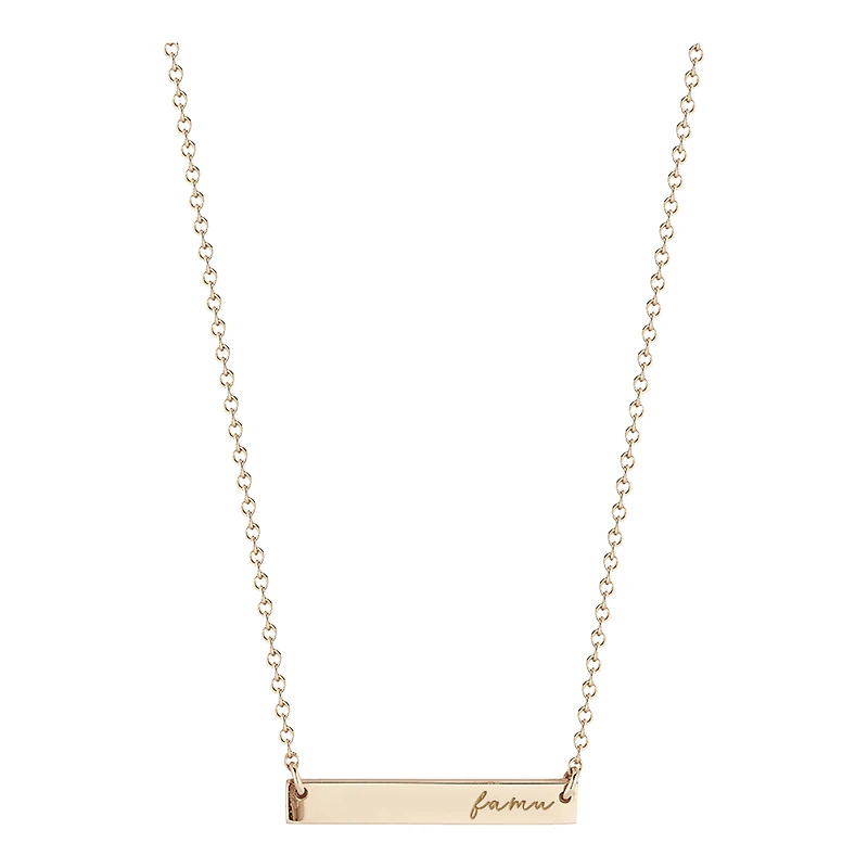 Women's Kyle Cavan  Gold Florida A&M Rattlers Horizontal Bar Necklace