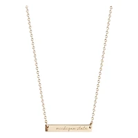 Women's Kyle Cavan  Gold Michigan State Spartans Horizontal Bar Necklace