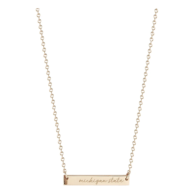 Women's Kyle Cavan  Gold Michigan State Spartans Horizontal Bar Necklace