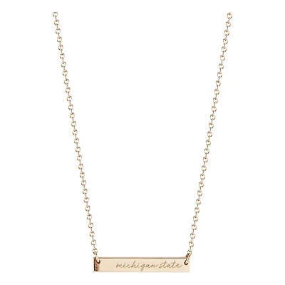 Women's Kyle Cavan  Gold Michigan State Spartans Horizontal Bar Necklace