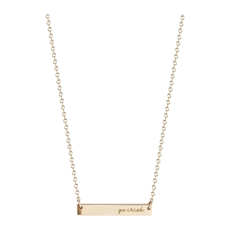 Women's Kyle Cavan  Gold Notre Dame Fighting Irish Horizontal Bar Necklace