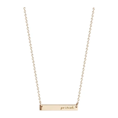 Women's Kyle Cavan  Gold Notre Dame Fighting Irish Horizontal Bar Necklace