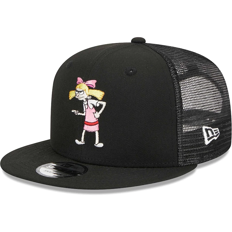 Men's New Era Black Hey Arnold! Helga Trucker 9FIFTY Snapback Hat