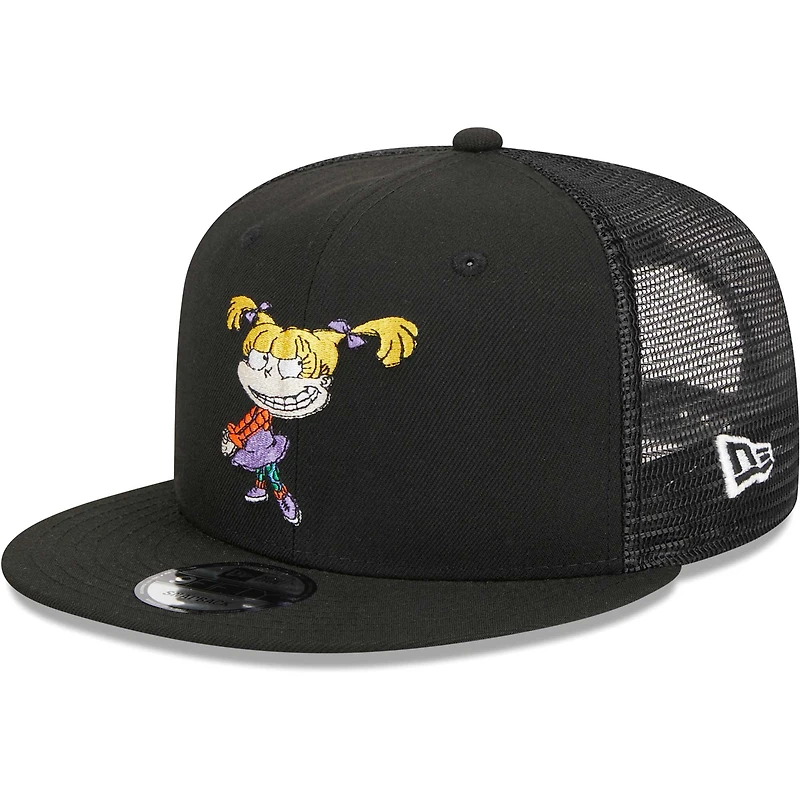 Men's New Era Black Rugrats Angelica Trucker 9FIFTY Snapback Hat