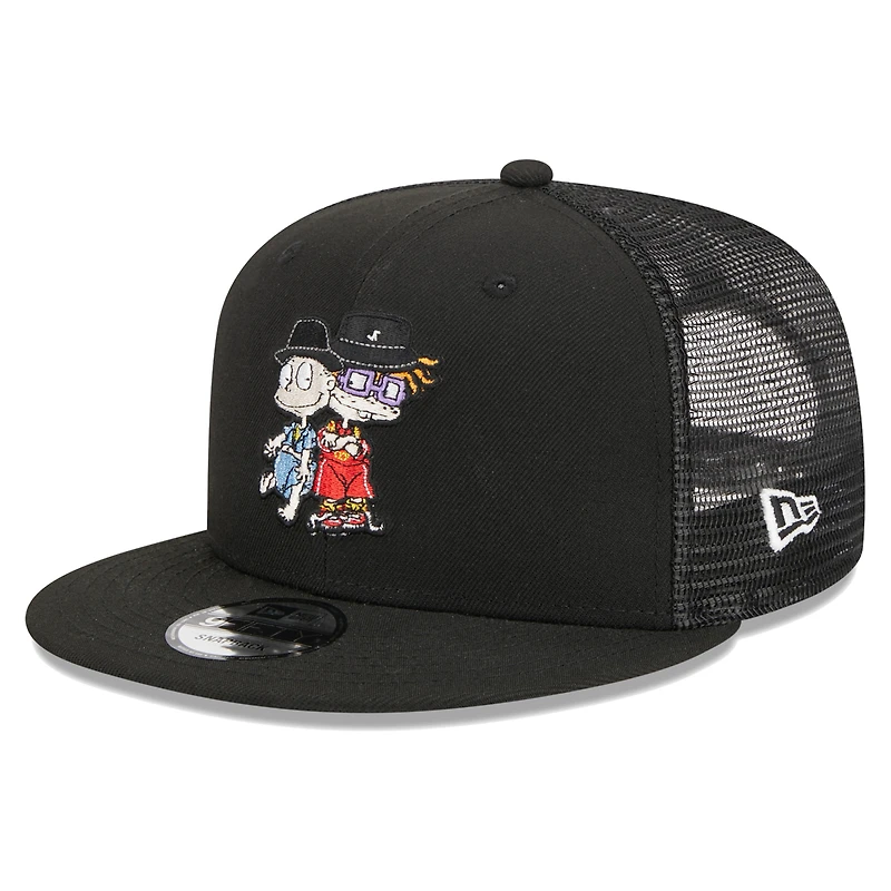 Men's New Era Black Rugrats Tommy & Chucky Trucker 9FIFTY Snapback Hat