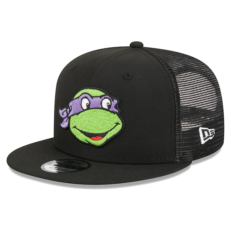 Men's New Era Black Teenage Mutant Ninja Turtles Happy Donatello Trucker 9FIFTY Snapback Hat