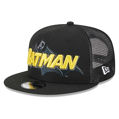 Men's New Era Black Batman  Trucker 9FIFTY Snapback Hat