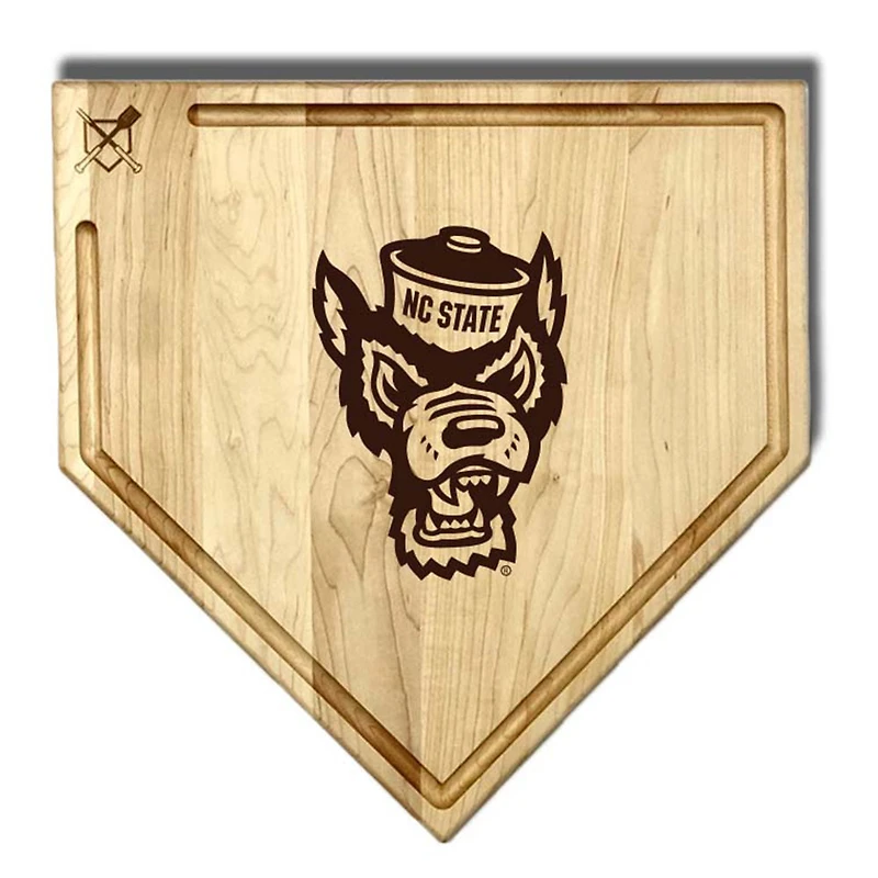 Baseball BBQ NC State Wolfpack 17'' x 17'' Home Plate Cutting Board with Trough