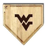 Baseball BBQ West Virginia Mountaineers 17'' x 17'' Home Plate Cutting Board with Trough